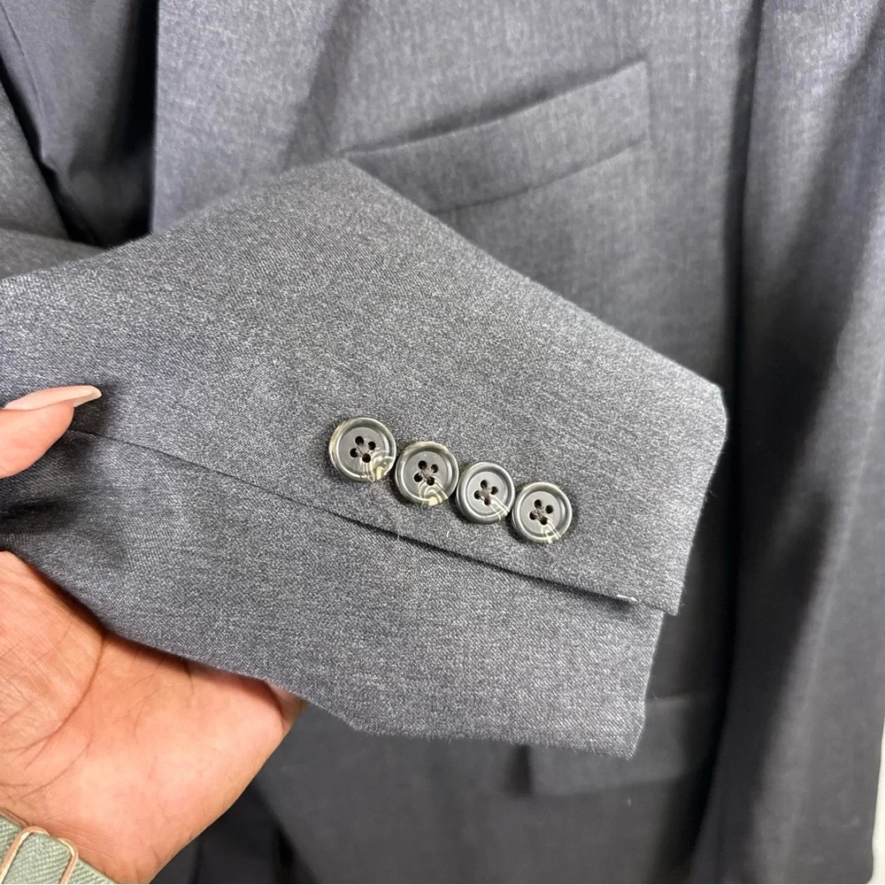 Lauren Ralph Lauren Mens 48R Charcoal Gray 100% Wool Blazer Jacket‎ L518155B